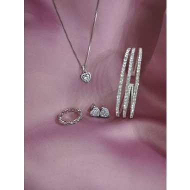 Silber Herz, Diamanté Halskette, Liebe Geschenk