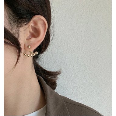 Unique & Minimalistic Titanium Steel Beads Earrings/18K Gold Studs