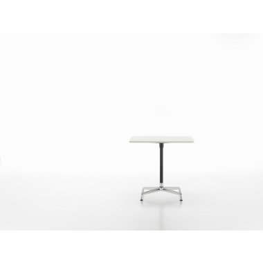 Vitra Eames Contract Table quadratisch 75x75cm, Melamin weiß, Ausleger und Sta
