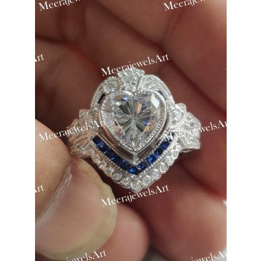 Art Deco Vintage Ring/4.00Cttw Herz Diamant