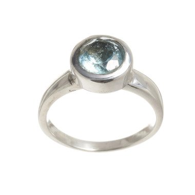Blau-Topas Ring 925 Silber Gr. 59