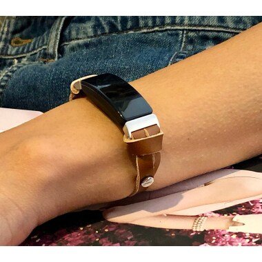 Bronze Leder Fitbit Inspire Hr Armband Damen Style Verstellbar Slim Armband
