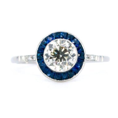 Diamant Saphir Platin Ring 5831-1833
