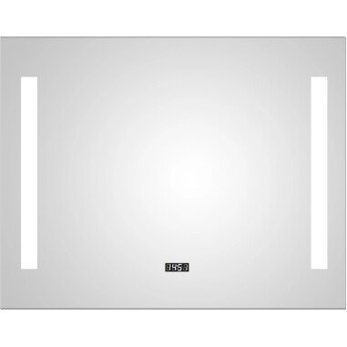 DSK Design LED-Lichtspiegel Silver Time 80 cm x 60 cm