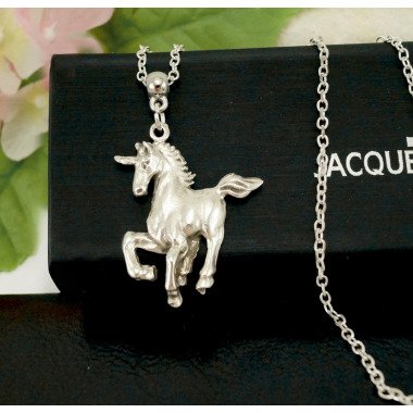 Einhorn Halskette Kinderkette Silber Fantasy Pferd Pferde Mädchen Kinder