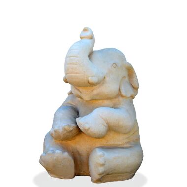 Lustige Elefant Steinfigur Milo / Portland weiß