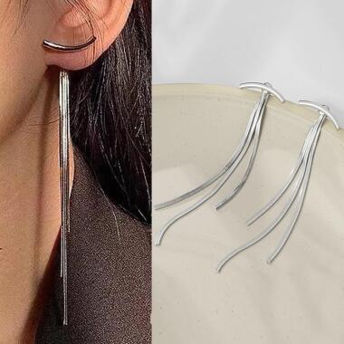 Mode Silber Farbe Kette Quaste Drop Ohrringe