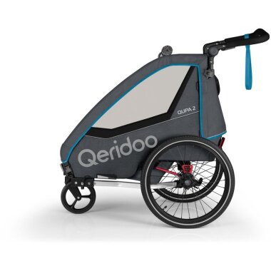 Qeridoo QUPA 2 Fahrradanhänger Blau Modell 2023