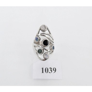 Statement-Ring aus 925 Silber & 80Er Silberrring Damen Statement Ring Gr.