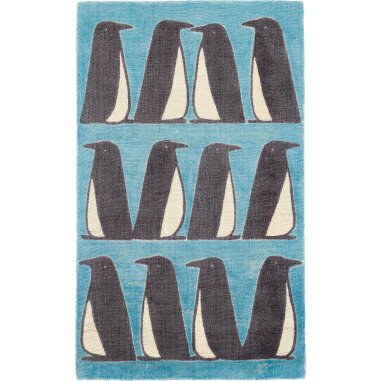 Teppich 'Pinguin blau' (groß, 120 x 180 cm)