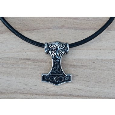 Thors Hammer, Wikinger Halskette, Lederkette, Schwarz Oder Braun