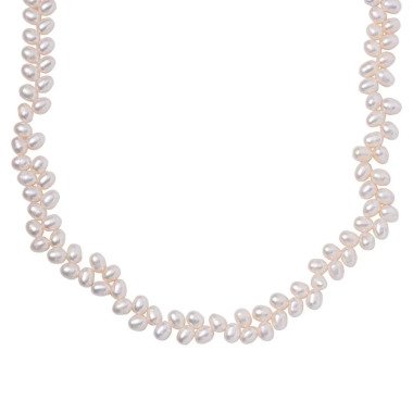 Weiße Süßwasser Perle Halskette ca. 45 cm