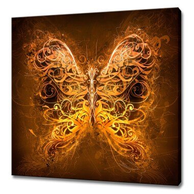Abstrakt Golden Brown Schmetterling Schnörkel