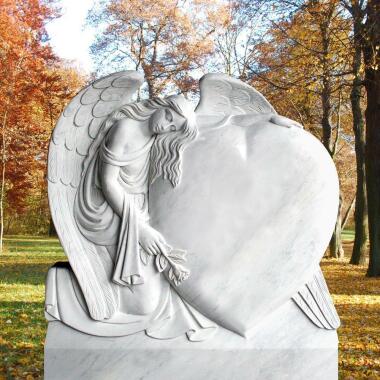 Besonders schöner Grabstein mit Herz & Engel Meriana