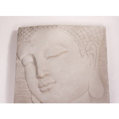 Buddha Wandteller 51X5X51 cm Hellgrau Fiberclay