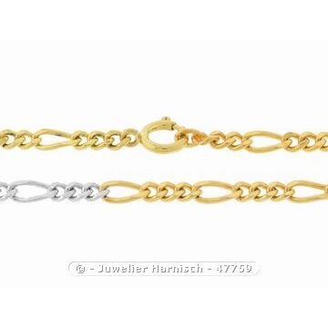 Figaruccikette aus Metall & Figarokette 333 Gold tricolor 50 cm 4 x 1,5