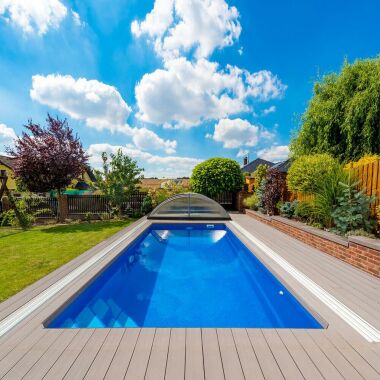 Garten Swimming Pool mit Ecktreppe 310x610cm
