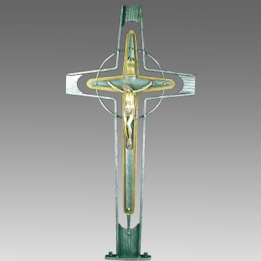 Grabkreuze aus Bronze & Schmiedeeisen Grabkreuz mit Jesus Bronze Rurik