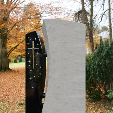 Grabstein für Einzelgrab aus Granit & Grabstein Naturstein zweiteilig