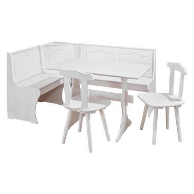 Holzesstisch aus Kiefer & Mid.you Eckbankgruppe , Weiß , Holz , Kiefer