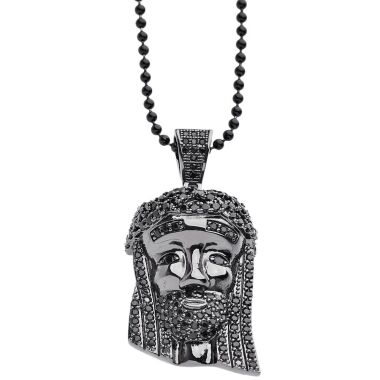 Iced Out Bling Micro Pave Kette MINI JESUS II schwarz