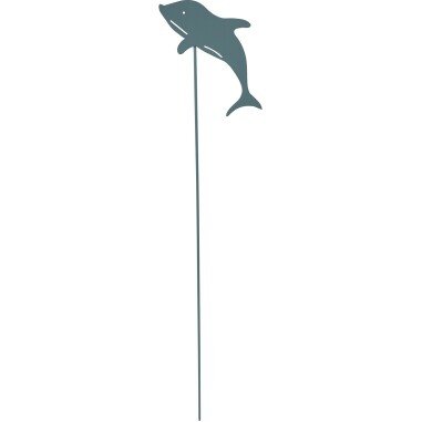 Metallstecker Delfin 72 cm Hellblau