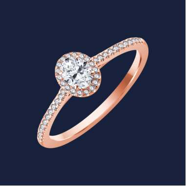 Micro Cathedral Medium Oval Ring 18k Rosegold