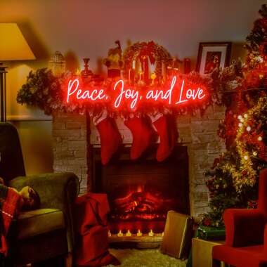 Peace Joy & Love Neon Schild Weihnachten