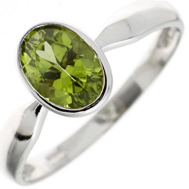 Peridot-Ring in Grün & SIGO Damen Ring 925 Sterling Silber rhodiniert