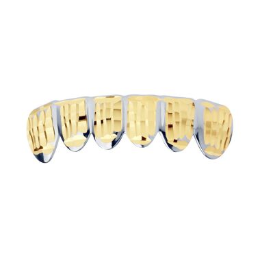 Silber Grillz One size fits all Diamond Cut ONE Bottom