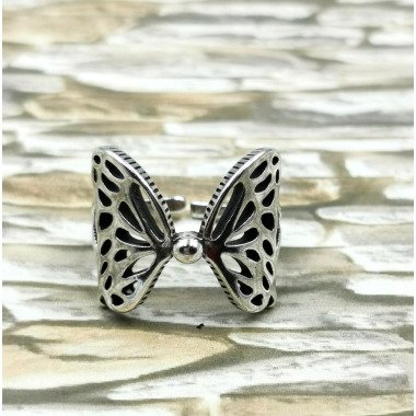 Silberschmuck aus Messing & Schmetterling Silber Ring, Öffnung Verstellbare