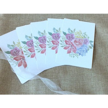 Sommer Florale 4x6 Single-Panel Notizkarten | 5Er Pack