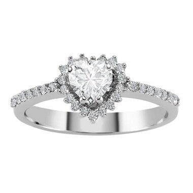 Topas-Ring mit Topas & Weißer Topas Herz Diamant Ring Weißgold 585