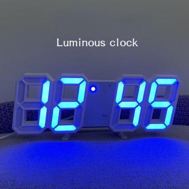 Wanduhr Uhr Uhr 3D Led Digital Modernes Design Wohnzimmer Dekor Tisch Alarm Nach