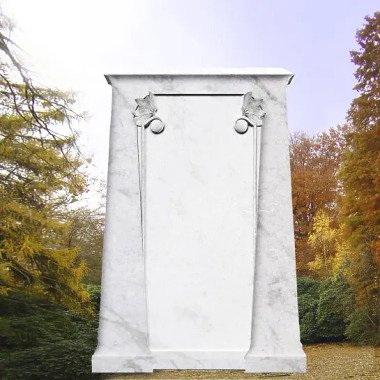 Zweiteiliger Doppelgrabstein & Klassisches Grabdenkmal mit Voluten
