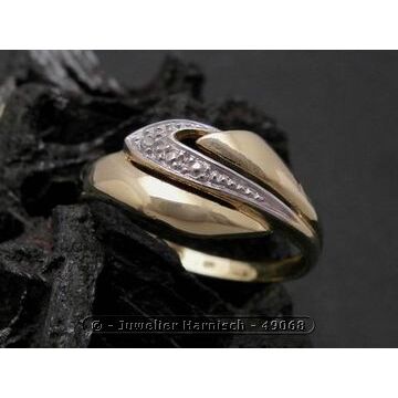 Bicolor-Ring aus Gold 585 & Gold Ring nobel Gold 585 bicolor Diamant Goldring