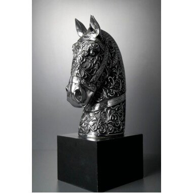 Deko-Pferdefigur & Silber Pferdebüste Statue 40cm Retro Speziell Büste