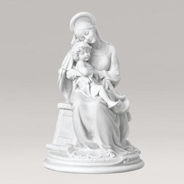 Grabfigur aus Marmorguss & Marmor Guss Figur Maria mit Kind Maria Pia Mater
