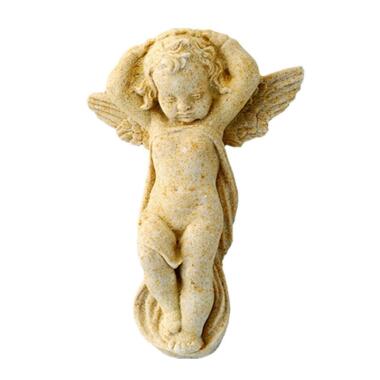 Grabfigur in Beige & Steinguss Engel Figur fürs Grab Merte / Sand