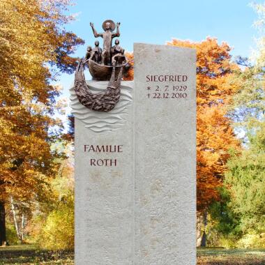 Grabstein für Einzelgrab mit Figur & Schönes Grabdenkmal für Einzelgrab