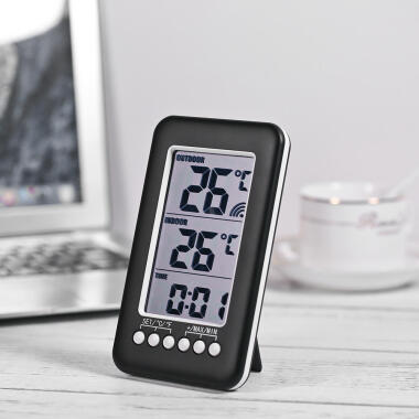 LCD Grad Celsius Digital Wireless Indoor / Outdoor Thermometer Uhr Temperaturmes