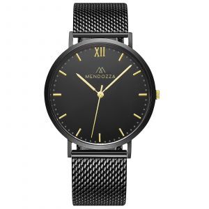 Luxusuhr in Gold & Mendozza Uhr MW-RG0404H-BML Midnight Black Damen Armbanduhr Schwarz Gold
