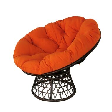 Papasansessel & Happy Home Moon Chair Rattansessel Sitzsessel orange/rot