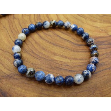 Pegmatit Edelstein Armband Stretch Blau Perlen ~ Goa Hippie ~Boho ~Ethno ~Indi