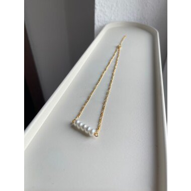 Vergoldete Gliederkette Mit Perlen Goldschmuck Geschenk Für Sie Perlenkette