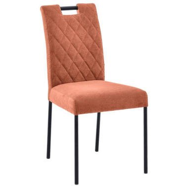 Carryhome Stuhl , Orange , Textil , Rundrohr , 46x91x61 cm , Stoffauswahl