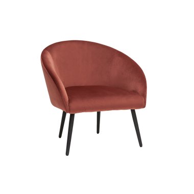 Design-Sessel aus rostfarbenem Samtstoff