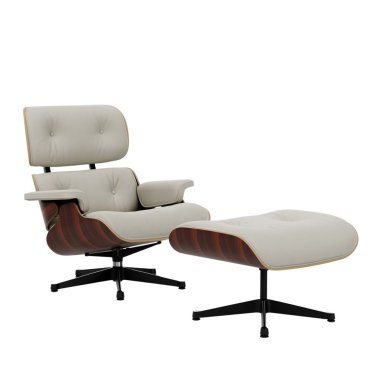 Funktionssessel mit Leder & Vitra Lounge Chair & Ottoman neue Maße poliert/Seiten