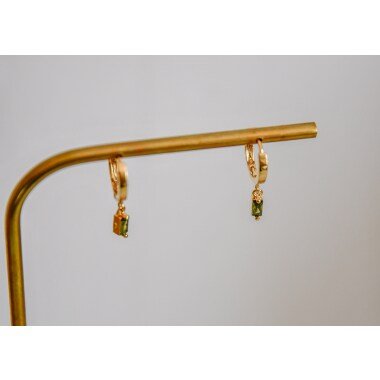 Gold Plated Earrings, Studs, Lever Back, Modern, Tiny Bar, Stecker, Creole