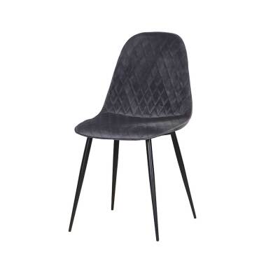 Küchenstuhl in Grau & Esstisch Stühle in Grau Microvelour 50 cm Sitzhöhe